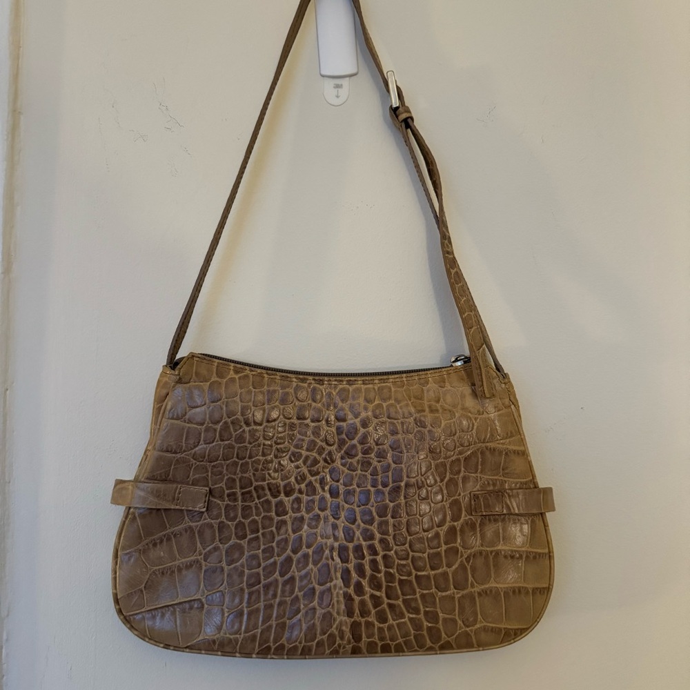 Vintage Tan Alligator Leather Shoulder Bag - Picture 3 of 7